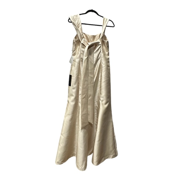 ALFRED SUNG D793 DRESS SATIN TWILL CHAMPAGNE Sz 12 NEW NWT OFF SHOULDER GOWN - Picture 3 of 7